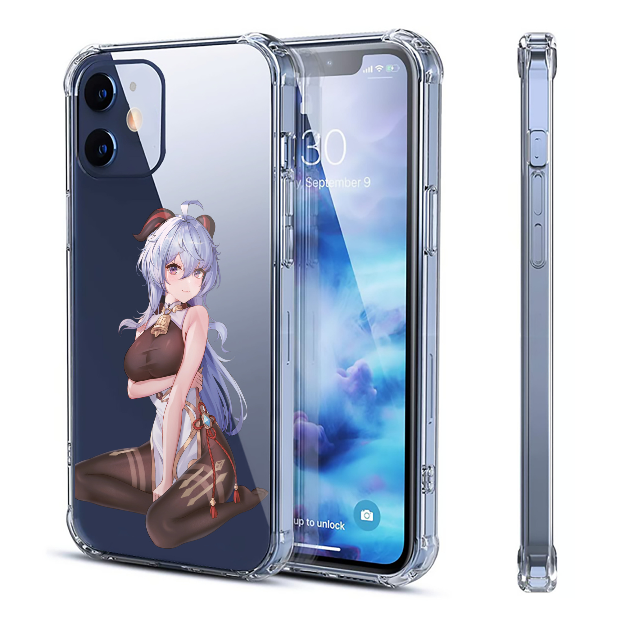 げんし神 甘雨 かんう genshin Ganyu 【iPhone 12シリーズ対応】透明スマホケース（クリアソフトケース）